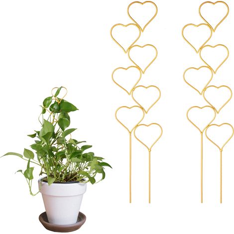 Cadre de plante décoratif en fer doré (45cm) pour lierre et monstera en balcon ou bureau (1/5)