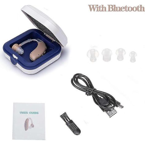Verstellbares Bluetooth-Hörgerät mit Audiophone-Verstärker für gehörlose ältere Männer und Senioren – Musik hören, telefonieren, fernsehen und chatten – Khaki Bluetooth (1/5)