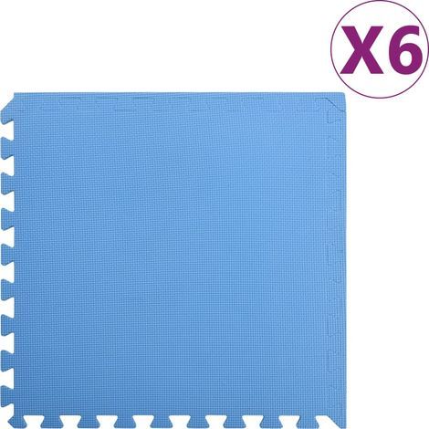 Tapis de Sol de Piscine imperméable, Dalles de sol 6 pcs 2,16 ㎡ EVA Mousse Bleu MKS47800 (1/5)