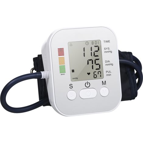 Vollautomatisches, tragbares Blutdruckmessgerät für den Heimgebrauch, Oberarmmessung, mit geräuschlosem LCD-Bildschirm und präziser Messung.