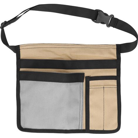 Verstellbare, einseitige Werkzeugtasche aus strapazierfähigem Oxford-Canvas, Gartenorganizer (Farbe: Khaki/Grau)