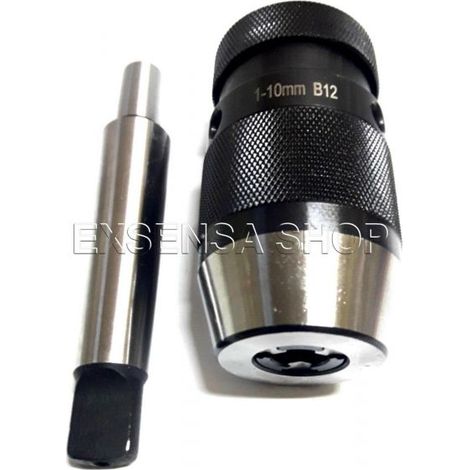 MANDRINO PER TORNIO AUTOSERRANTE ATTACCO MT2/3/4 TRAPANO A COLONNA CON CONDOLO 1-10mm B12 MT2
