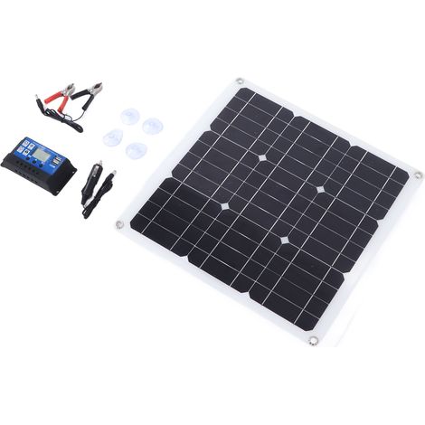 Kit panneau solaire 30W à cellules solaires, double sortie USB/DC, contrôleur 100A pour batterie de voiture et bateau (1/5)