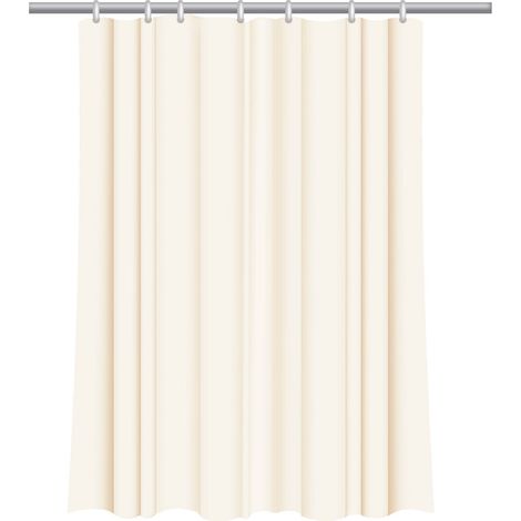 Cortina de ducha, textil, cortina de baño, duradera, elegante, color crudo. (1/5)