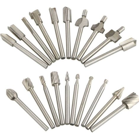 Paquet de 20 fraises de coupe en carbure de tungstne Dremel forets meuleuse rotative (1/4)