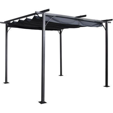 Prague Pergola - Steel - H230 x W350 x L350 cm - Grey (1/4)