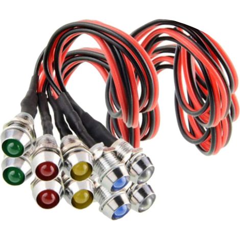 10 bombillas LED para panel de luces de señalización/advertencia, aptas para barcos, automóviles, etc., 12V (1/5)