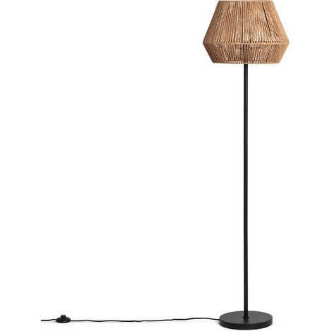 – Lampadaire Kirito naturel – Hauteur 1,5m – Culot E27 pour ampoule LED – Design moderne pour salon et bureau – Finition artisanale (1/5)