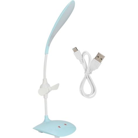 Lampe de bureau LED 5W rechargeable par USB avec ventilateur et variateur à 3 niveaux. (1/5)