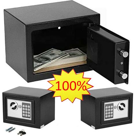 Electronic Password Security Safe Money Cash Deposit Box Office Home Safe Password Key Anti-theft Safe Box Wall Mounted Home Safety Security Lock Boxes (1/5)