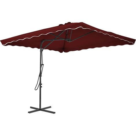 Sonnenschirm mit Stahl-Mast 250x250x230 cm Bordeauxrot