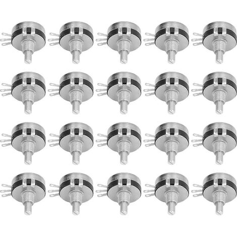 Assortiment de 20 potentiomètres, à simple extrémité, à film de carbone, rotatifs, à cône WTH118-2W100K