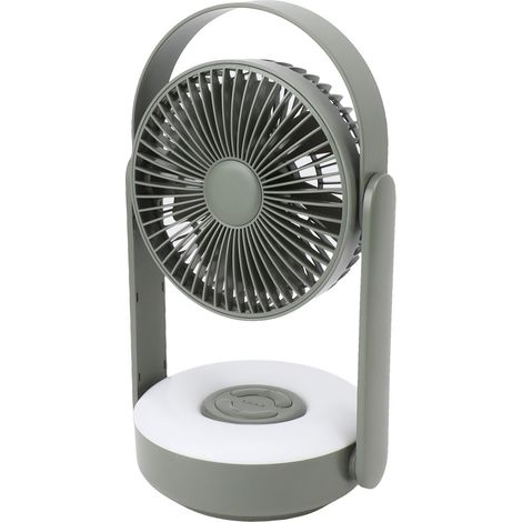 Petit ventilateur de bureau avec lumière LED, batterie 10 000 mAh, fixation murale, USB, rotation à 110°, automatique, télécommande, fonction vibration, veilleuse, vert (1/5)