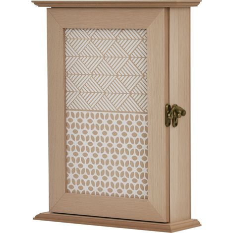 Beyamis Schlüsselschrank mit 6 Haken, Vintage-Stil, Wandmontage, Holz, 20 x 6,5 x 26,5 cm, Holz