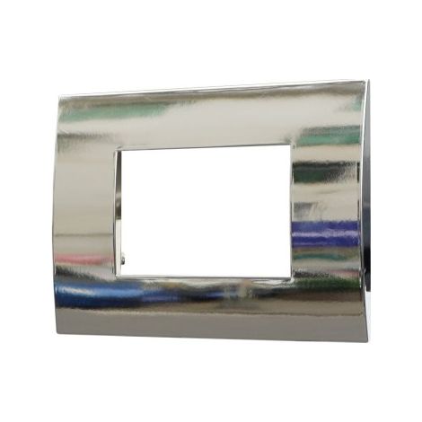 Plaque plastique ETTROIT 3P couleur chrome brillant série Venus compatible avec Vimar Arke VA83313