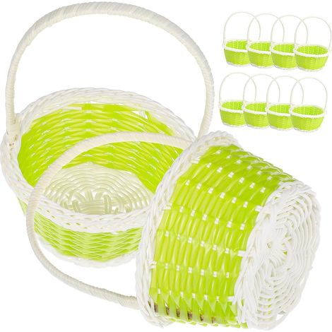 Ensemble de 10 paniers tressés avec poignées pour le rangement, paniers de pique-nique - style champêtre, cadeaux d'invités (1/5)