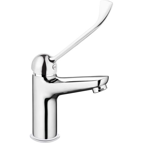 Miscelatore lavabo con leva clinica in ottone finitura cromo - Karto
