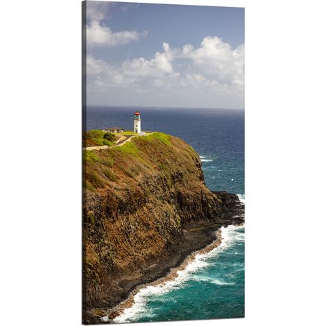 Stampa su tela Natura Scogliera con faro 60x120 cm Mare Oceano