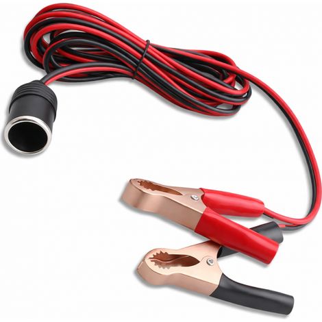 Presa Accendisigari con Pinze Batteria 12V 24V 10A Cavo 140cm Auto 54973