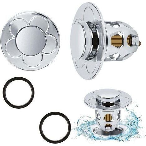 2 Pièces Bonde de Lavabo Universel Pop Up,Bonde de Lavabo Pop-Up avec Filtre Anti-Clogging,Flitre de Vidange Anti-Bloqué,Bouchon Baignoire pour Lavabo Cuisine,Flitre Cheveux-Orifice de (1/4)
