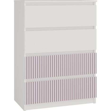 Cassettiera, bianco/ rosa, 70 x 97 x 40 cm (1/3)