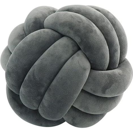1 Coussin rond, nœud décoratif, peluche douce, diamètre 28 cm, chambre enfant (1/5)