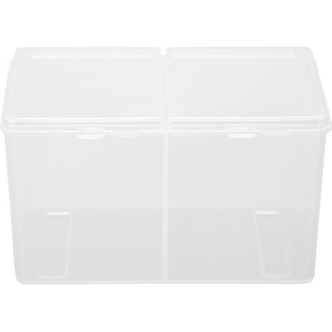 Boîte de rangement pour 2 compartiments, cotons-tiges, vernis à ongles et paillettes. (1/5)