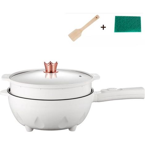 Poêle électrique antiadhésive avec panier vapeur - 28 cm - double contrôle de la chaleur - adaptée à la cuisson des nouilles (1/5)