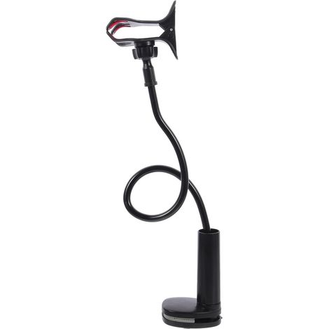Support de Téléphone Portable à Clip Noir Abs, Pince 0-8cm pour Smartphones Fixation Simple sur Meuble, Patin Anti-rayures, Base Antidérapante, Format Compact Léger, pour Voyage et Étagère (1/5)