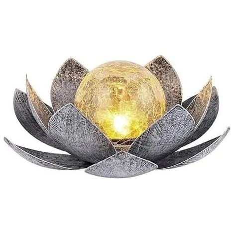 Lampe solaire en forme de fleur de lotus, lanterne LED étanche pour jardin et cour Odipie (1/4)