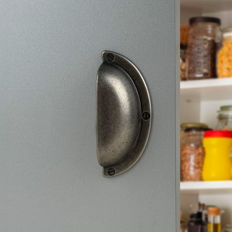 Ouvre&Déco – Poignée de meuble COQUILLE, laiton aspect fer patiné entraxe 32 mm