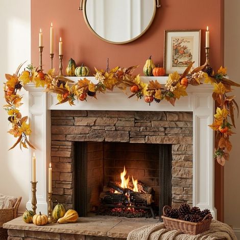 Harvest Pumpkin Autumnal Artificial Garland (1/2)