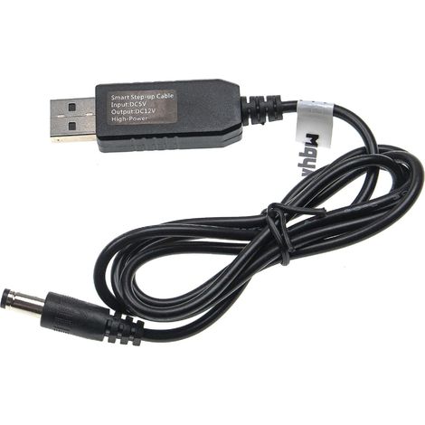 vhbw USB Ladekabel auf 5,5 x 2,5 mm Hohlstecker - 5 V / 3 A zu 12 Vfür Router, externe Festplatte, Bluetooth Lautsprecher (1/2)