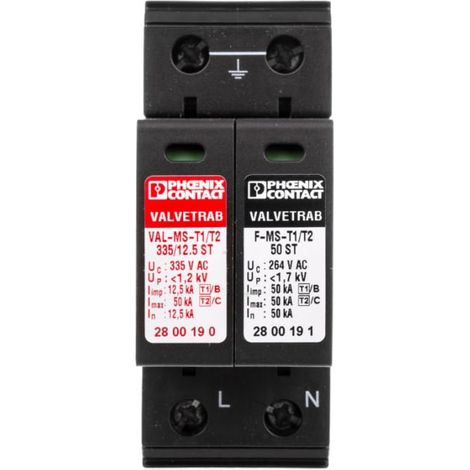 Parafoudre type T1+T2 12,5 kA 1,2 kV 240 V CA VAL-MS-T1/T2 335/12,5/1+1 2800187