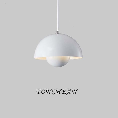 Suspension vintage lustre suspension en métal -blanc lampe de table à manger rétro suspension réglable en hauteur 150cm 1 x E27 Ampoules,parfait pour salle à manger cuisine salon bar- TONCHEAN (1/5)