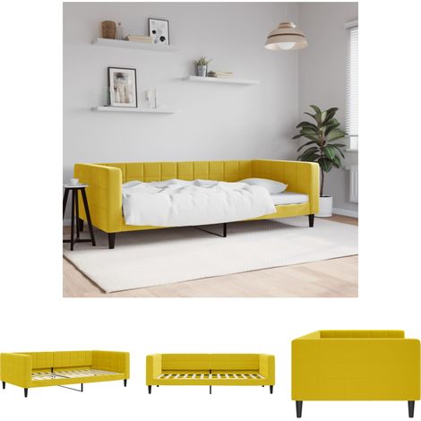 The Living Store Tagesbett Gelb 100x200 cm Samt -  Betten & Bettgestelle (1/5)