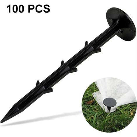 100 UV stabilized 4.5" black plastic ground anchors (1/4)