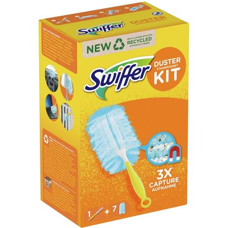 Swiffer Staubmagnet Starterset (Griff + 7 Tücher), Staubwischer, gelb (1/5)