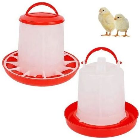 Red 1L Automatic Chicken Feeder and Waterer, Automatic Feeder and Waterer, Automatic Waterer, Chicken Feeder Kit (1/5)