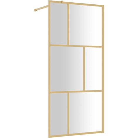 Maison Exclusive - Parete per Doccia Walk-in Vetro Trasparente ESG 80x195 cm Oro