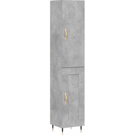 Maison Exclusive - Buffet haut Gris béton 34,5x34x180 cm Bois d'ingénierie (1/5)