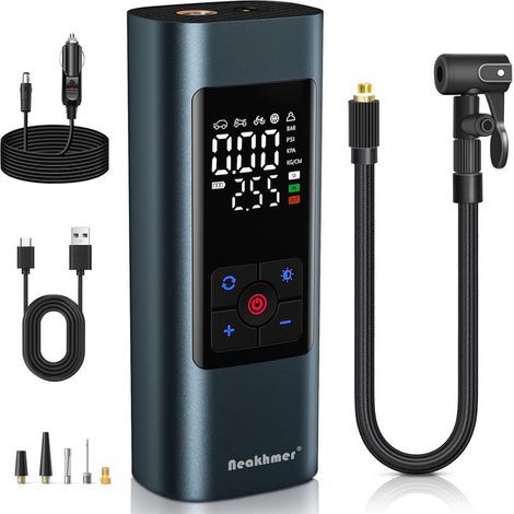 Mini compresseur sans fil 150 PSI Pompe à air électrique avec fonction de dégonflage – Pompe portable pour voiture, moto, vélo (1/4)