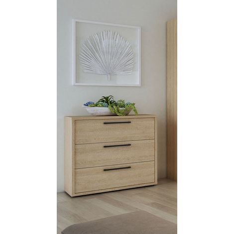 Commode contemporaine chêne sable Juliana (1/4)