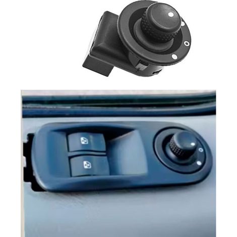 8200214919 Interrupteur de réglage électrique du réflecteur, interrupteur à bouton de commande du rétroviseur, convient aux voitures Renault, contrôle le réglage du rétroviseur.