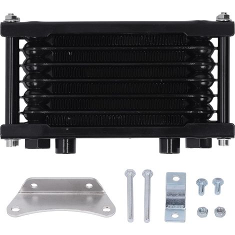 GARRYFIZH ‌Refroidisseur d'Huile Moteur Aluminium Radiateur de Refroidissement Transmission - pour Moto 50cc‑250CC Véhicule Tout Terrain ATV Noir - Haute Performance‌