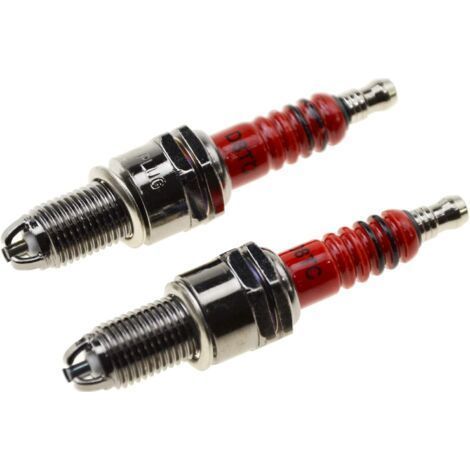 D8TC Bougie D'allumage avec 3 électrodes Remplacement pour 4 Temps 125cc 150cc 200cc 250cc ATV Dirt Bike Go Kart Cyclomoteur Scooter Pack de 2 (1/5)