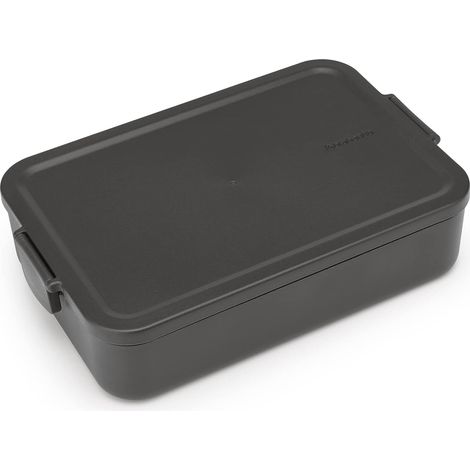 Boîte à Repas Make & Take - Grande - Peut Contenir vos petits Sandwichs - Couvercle à Clips - Compatible avec le Congélateur, Lave-Vaisselle & Micro-Ondes - Dark Grey - 25,5 x 16,7 x 6 cm (1/5)