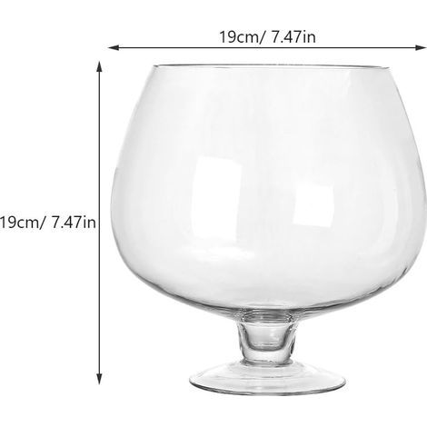 Fish Bowl, Clear Glass Aquarium Vase, Compact Design, Home Office (1/5)