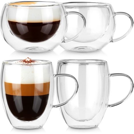 Doppelwandige Thermogläser für Kaffee und Tee 280 / 320 ml 4 Stück. (1/5)