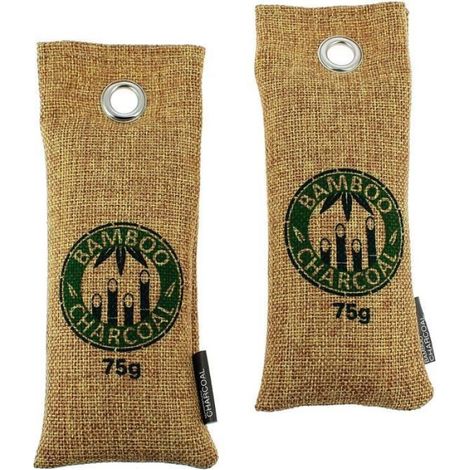 Désodorisant Bambou - Charbon de Bois Naturel - Pour Voiture Intérieure - 75 g - Lot de 2